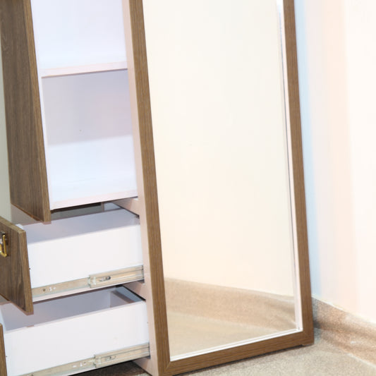 Reflekt Mirror Dresser with Open Shelves