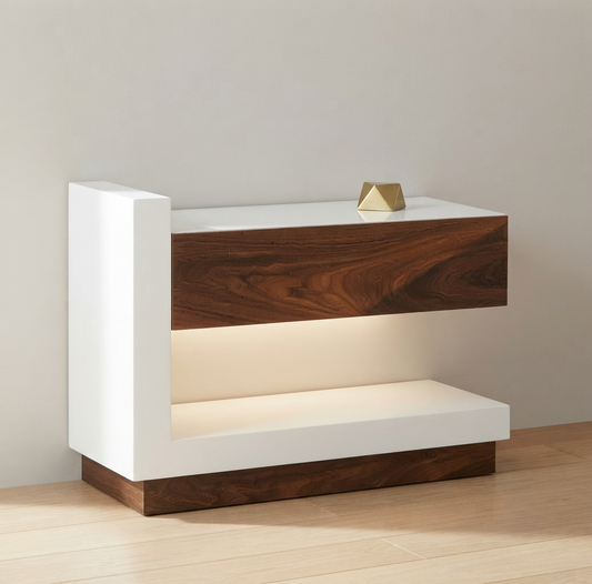 Noddle Bedside Table with Lock