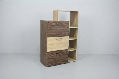 Tri-Cab Six Shelf Wooden Bookcase Storage Unit