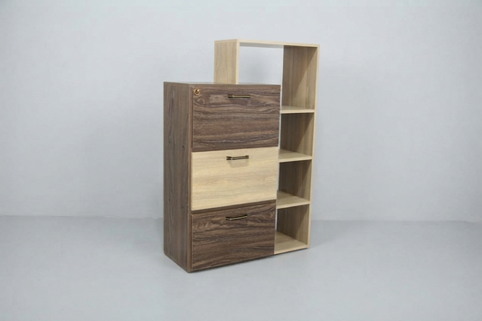 Tri-Cab Six Shelf Wooden Bookcase Storage Unit