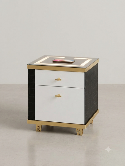 Infinty Bedside Table with Wireless Charger
