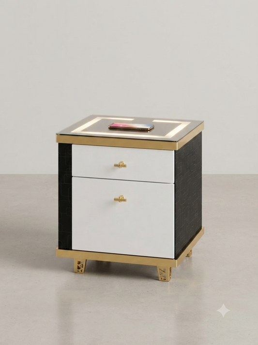 Infinty Bedside Table with Wireless Charger