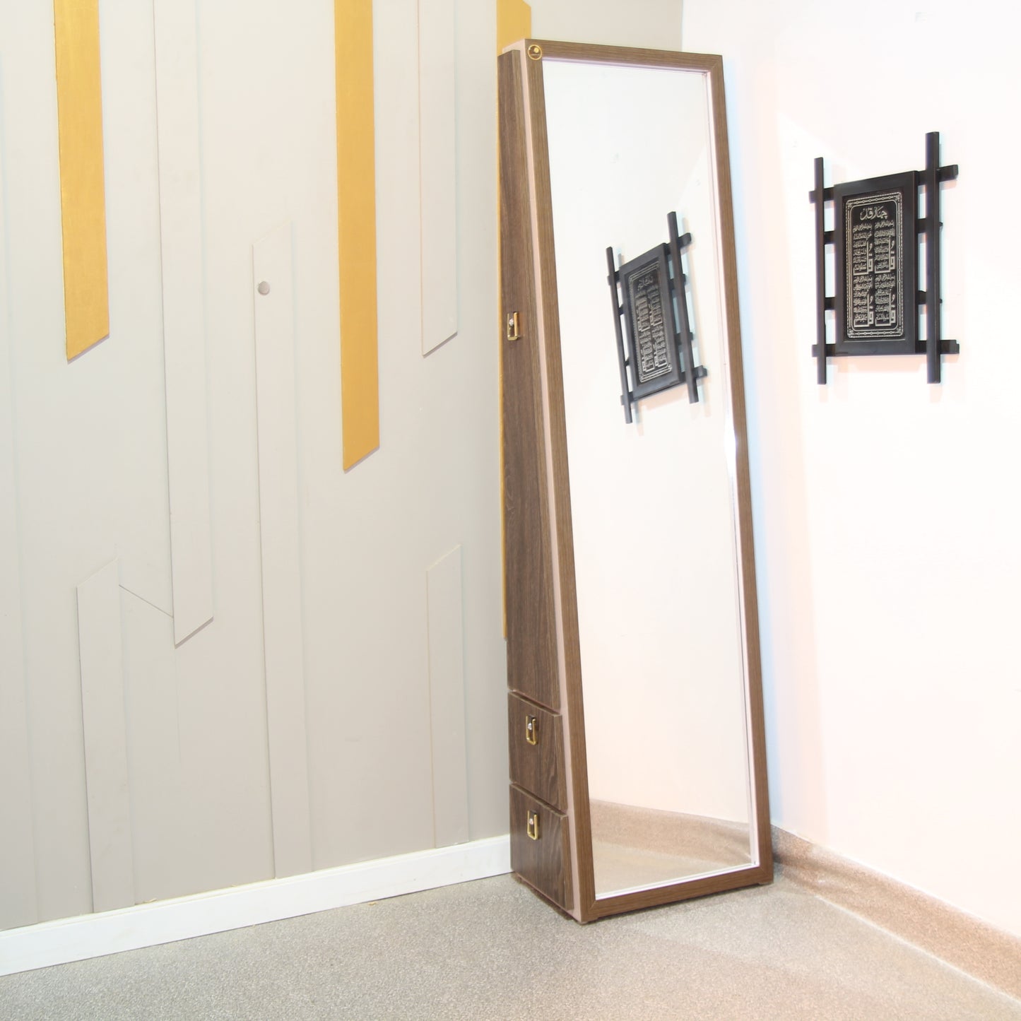 Reflekt Mirror Dresser with Open Shelves