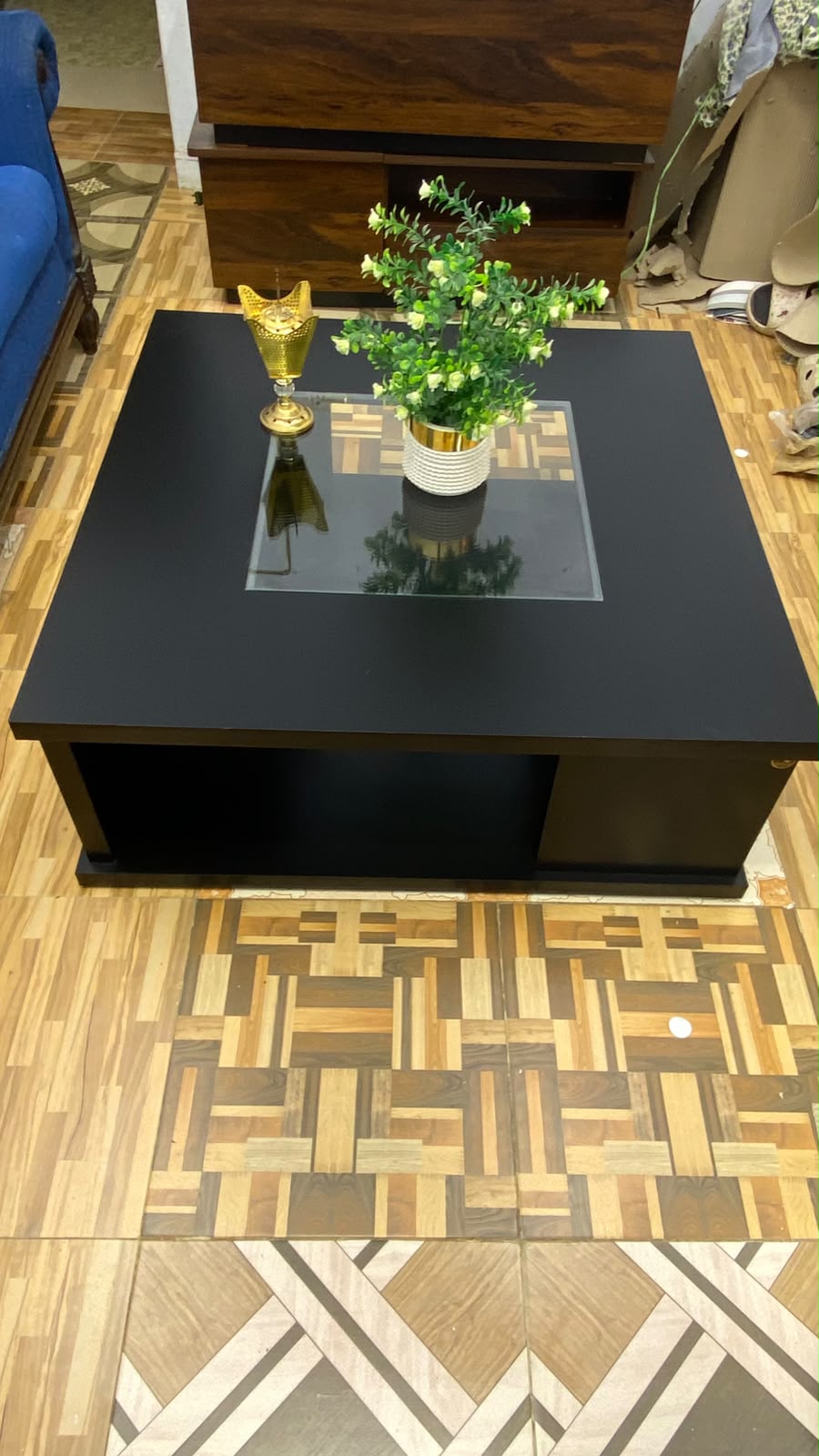 Anchor Center Table with Vintage Glass Top