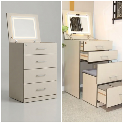 Enigma Dresser with Lighted Mirror and Drawers