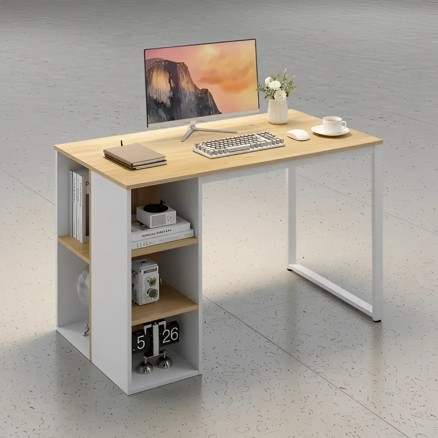 Pixel Desk Computer Table with Fusion Top and Drawers
