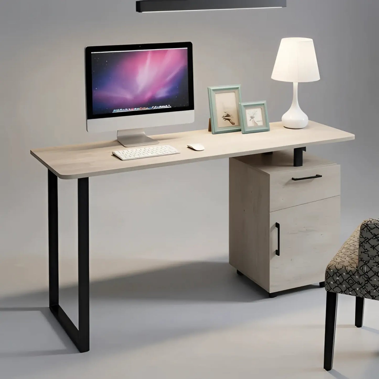 Pixel Desk Computer Table – Wood Grain Finish