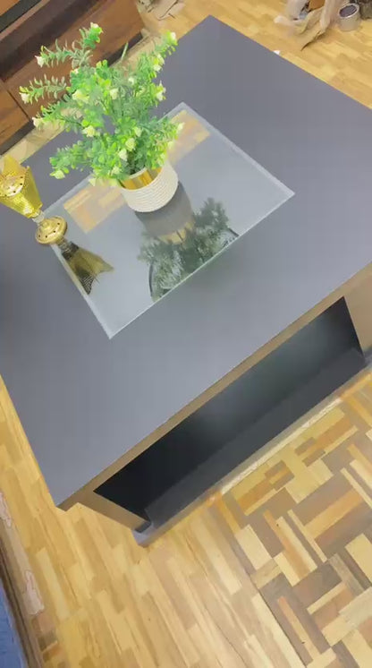 Anchor Center Table with Vintage Glass Top