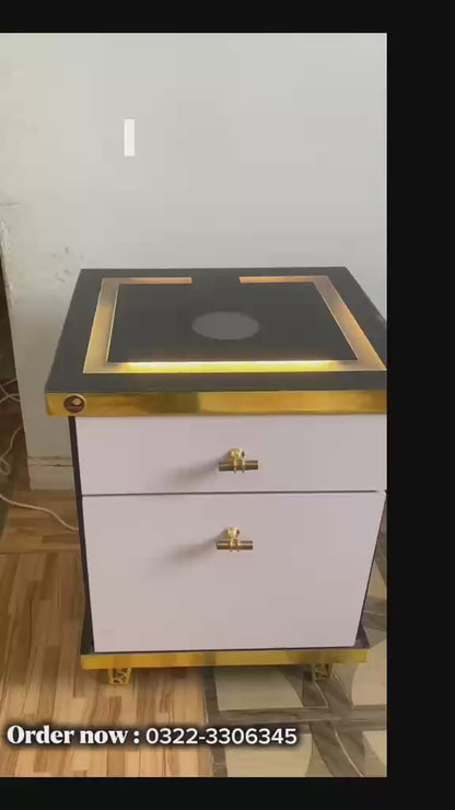 Infinty Bedside Table with Wireless Charger
