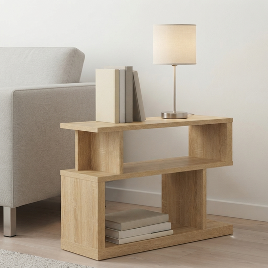 Zenith Side Table with Dual Shelves